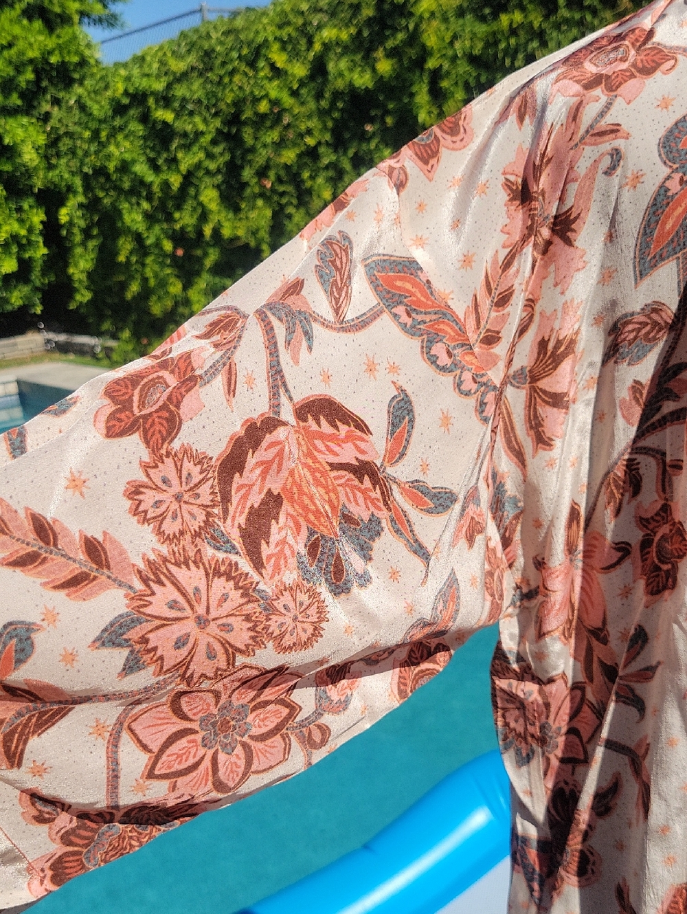 Sundance Marsala Floral Botanical Kimono Duster With Pockets XL - Picture 8 of 15
